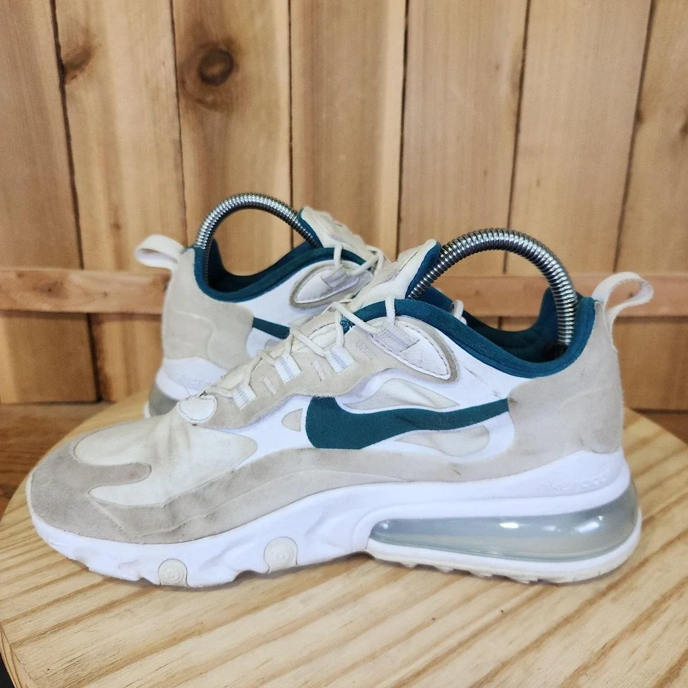 Nike Air Max 270 React Shoes Mens 6 White Teal Running Sneakers CK4885-991